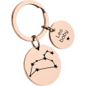 Personalised Round Keyring – Constellation Design & Custom Engraved Text