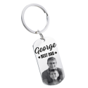 Personalised Photo Keyring – "Best Dad" Design & Custom Name