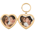 Personalised Couple's Locket Keyring with Photos plus 'In Love Since' Engraving