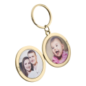 Personalised Couple's Locket Keyring with Photos plus ''Love you'' Engraving