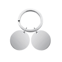 Double Round Pet Keyring—Customize with Two Pets' Photos and Names