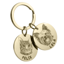 Double Round Pet Keyring—Customize with Two Pets' Photos and Names