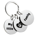 Triple Round Pet Photo Keyring—Personalise with Three Dogs or Cats' Pictures and Names