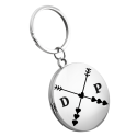 Engraved Lovers' Initials Locket Keyring with Hidden Photos Inside