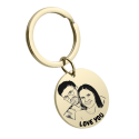 Personalised Couples Photo Round Keyring—Add Your Picture and Text