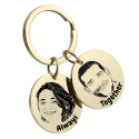 Double Round Couples Keyring—Customise it with your Photos and Names