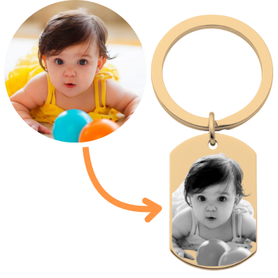 Personalised Dog Tag Keyring – Front Image &...