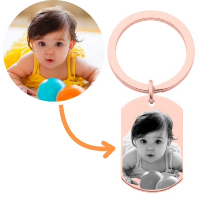 Personalised Dog Tag Keyring – Front Image &...