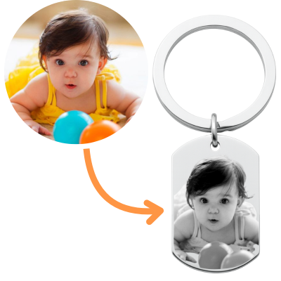 Personalised Dog Tag Keyring – Front Image &...