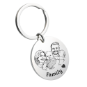Picture-to-drawing Large Round Keyring – Personalised with Photo & Engraving