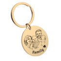 Picture-to-drawing Large Round Keyring – Personalised with Photo & Engraving